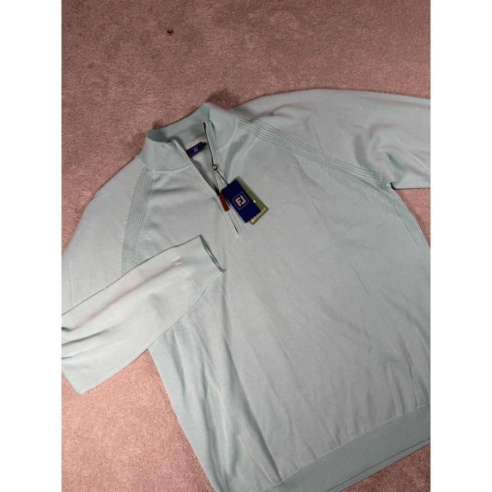 FJ FootJoy Sweater Mens 2XL Mint 1/2 Zip Long Sleeves DriRelease Pullover NWT